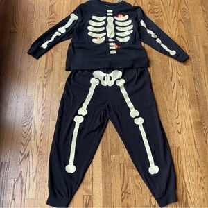 Gymboree Skeleton Adult Glow in the Dark Skeleton Black 2PC PJ Lounge Set 2XL